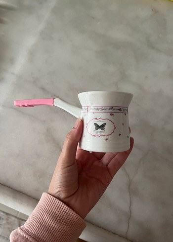 Beden Renk Pembe Saplı Pastel Renkli Cezve