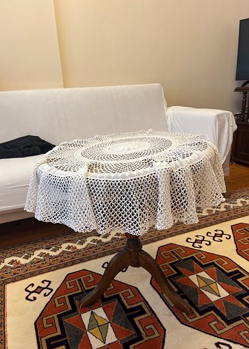 Beden beyaz Renk El Örgüsü Yuvarlak Dantel Masa Örtüsü