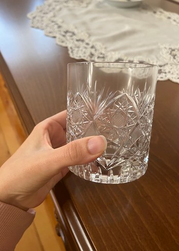 Parlak Kesme Cam Su Bardağı