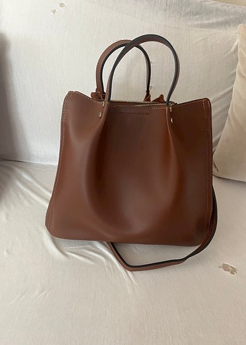 Kahverengi Süet Tokalı Kadın Çanta - Görsel 7