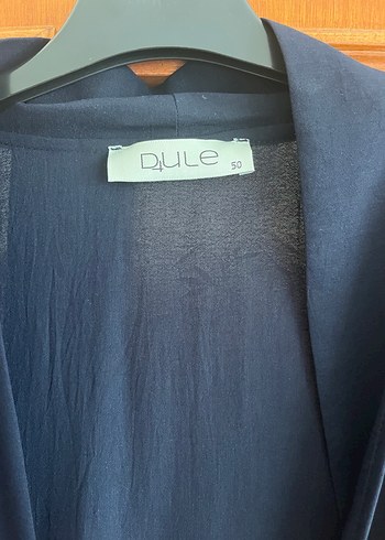 Lacivert Uzun Salaş Kadın pardesü - Görsel 3