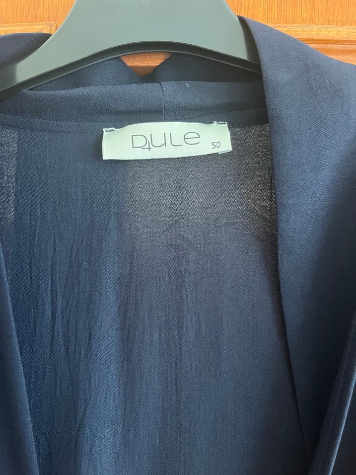 Lacivert Uzun Salaş Kadın pardesü - Görsel 3