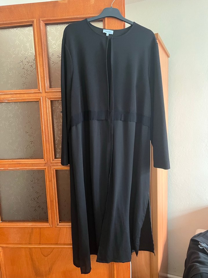 Uzun Siyah Kadın hırka - Görsel 2