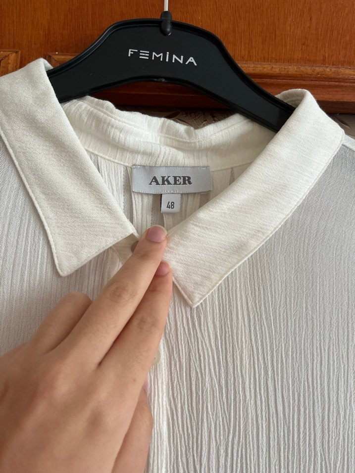 Beyaz Pileli Uzun Kollu Kadın Gömlek - Görsel 2