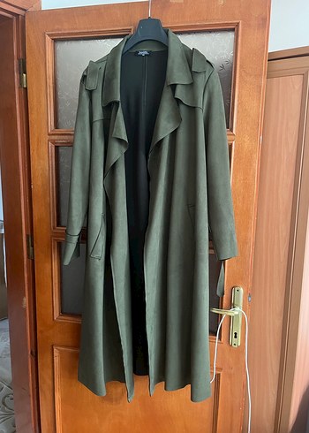 Kadın Uzun Süet Trençkot - Görsel 6