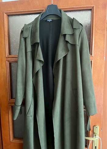 Kadın Uzun Süet Trençkot - Görsel 5