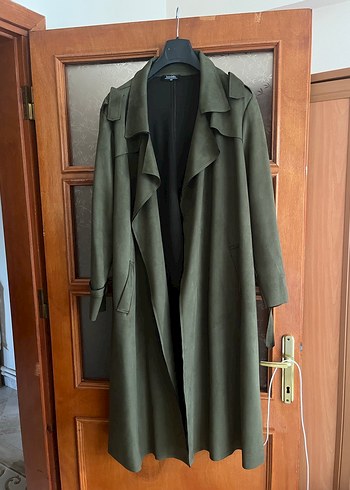 Kadın Uzun Süet Trençkot - Görsel 2