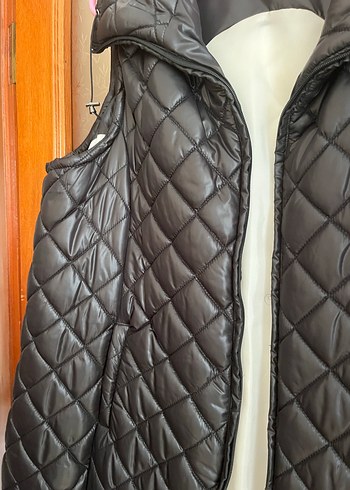 Siyah Kapitone Uzun Kadın Yelek - Görsel 5