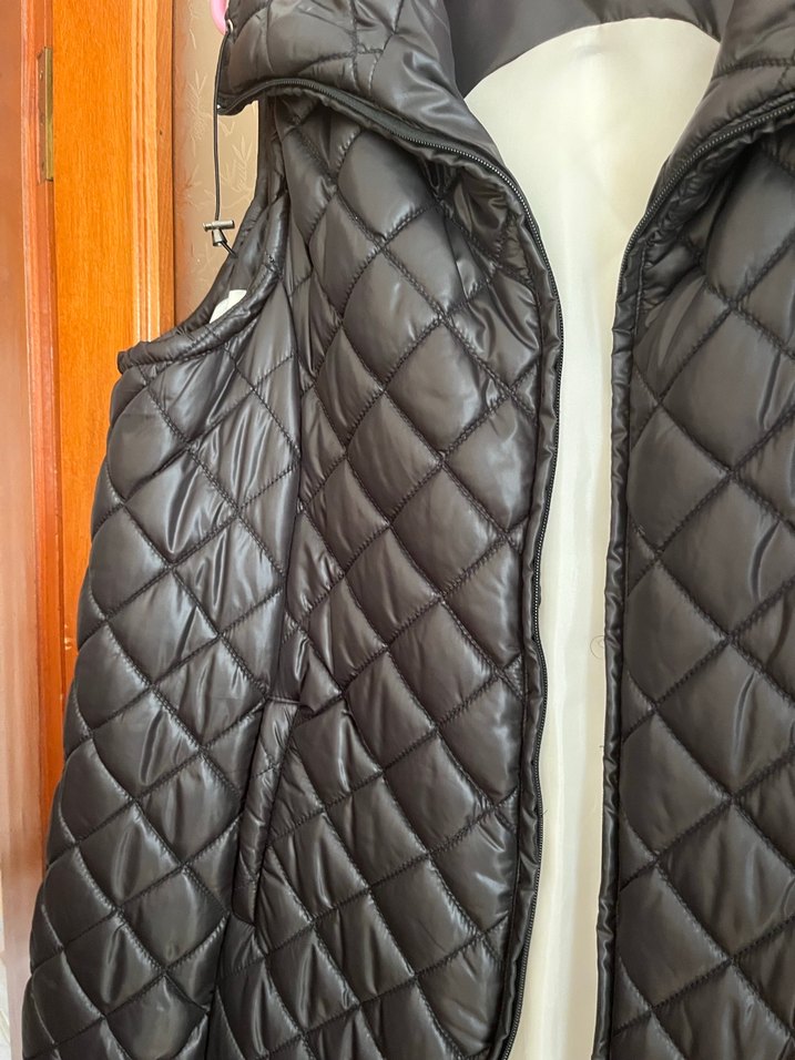 Siyah Kapitone Uzun Kadın Yelek - Görsel 5