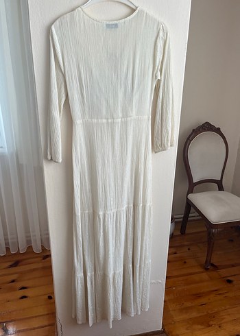 Simli beyaz yazlık elbise - Görsel 5