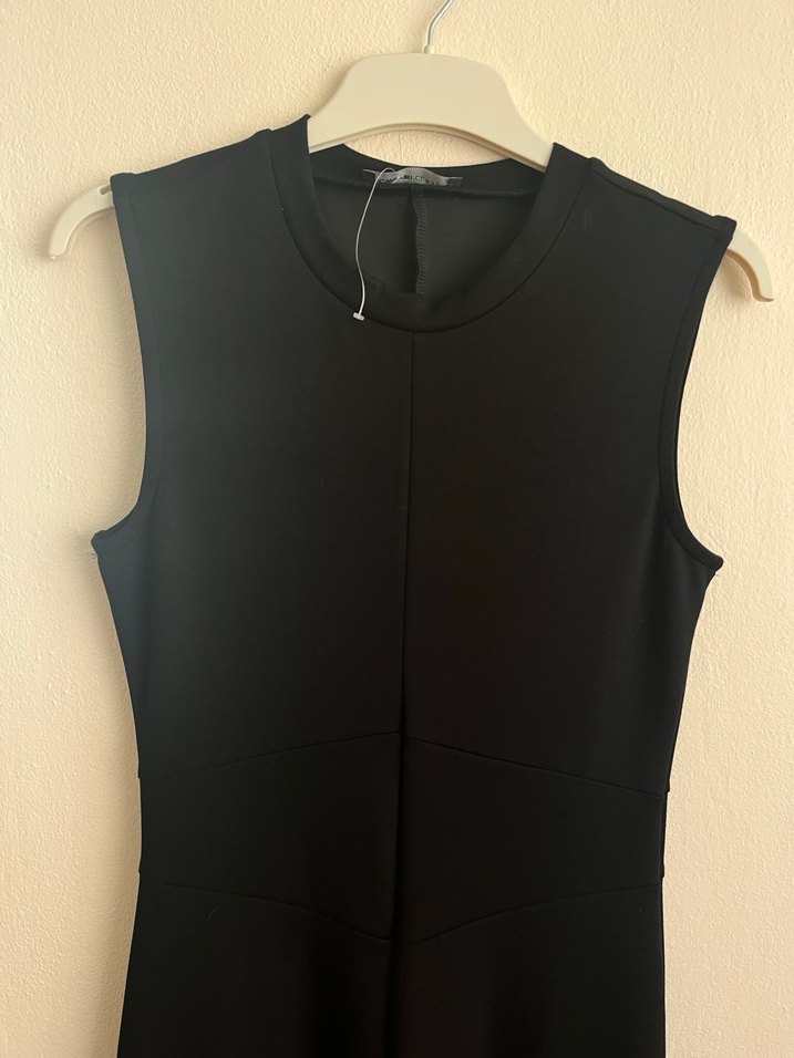 Siyah Kolsuz Uzun Elbise - Görsel 4