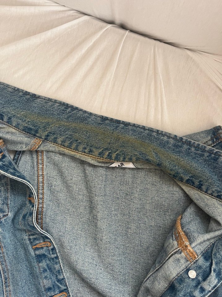 Düğmeli Kolsuz Mavi Kot Ceket - Görsel 5