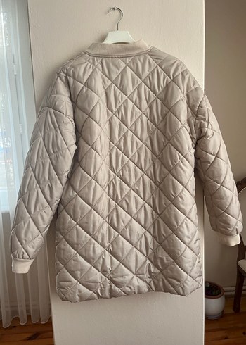 Bej Kadın Kapitone Midi Ceket - Görsel 5