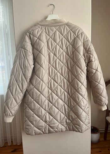 Bej Kadın Kapitone Midi Ceket - Görsel 6