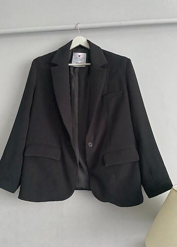 Zara Kadın Siyah Düğmeli Midi Blazer Ceket Mathilda