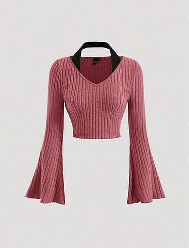 Pembe crop bluz