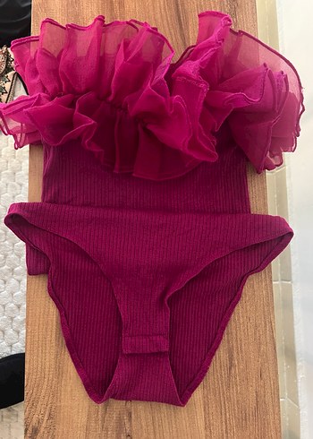 Pembe Fırfırlı Straplez Kız Bolero - Görsel 2