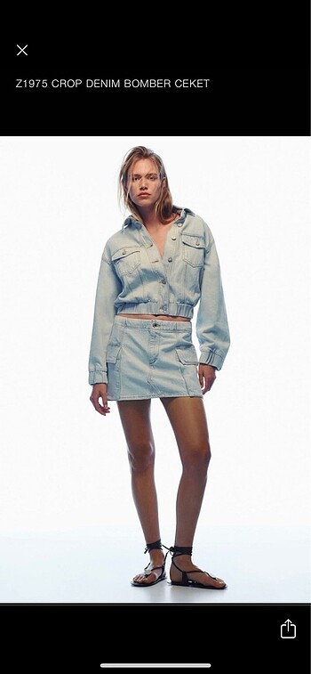Zara Denim Kot Bomber Ceket