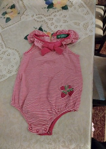 Diğer Pembe Çizgili Kız Bebek Tulum