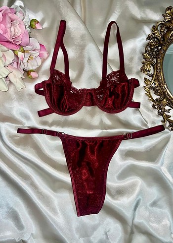 Bordo Lüks Midi Sütyen Takımı (S-M & L-XL )