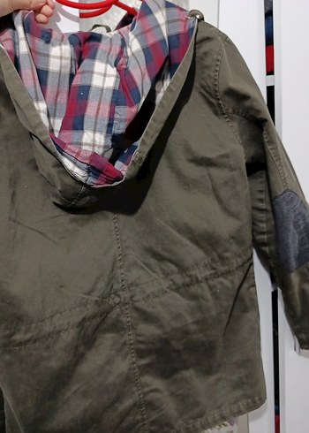 Kadın haki ekose astarlı yağmurluk - Görsel 5