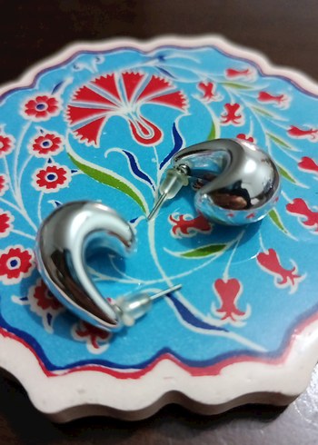 Parlak gri Damla Kadın Kol Düğmesi - Görsel 2