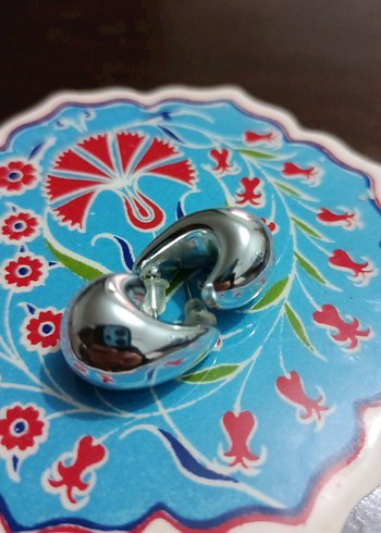 Parlak gri Damla Kadın Kol Düğmesi - Görsel 3