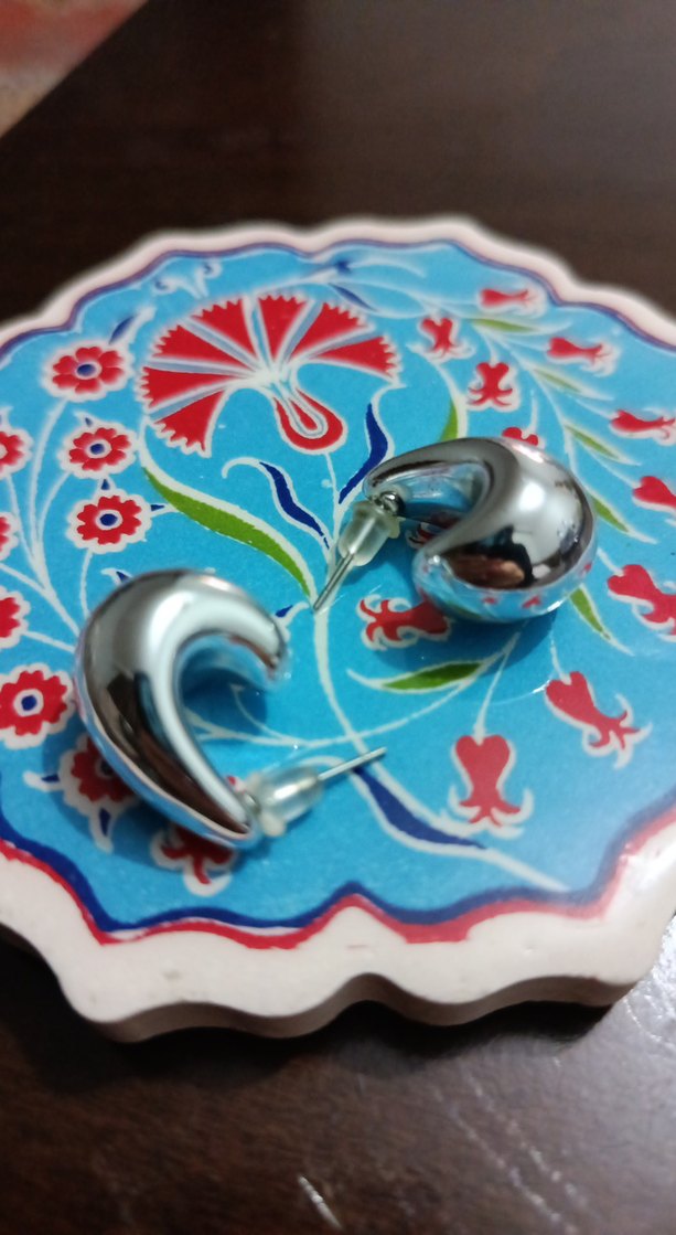 Parlak gri Damla Kadın Kol Düğmesi - Görsel 2