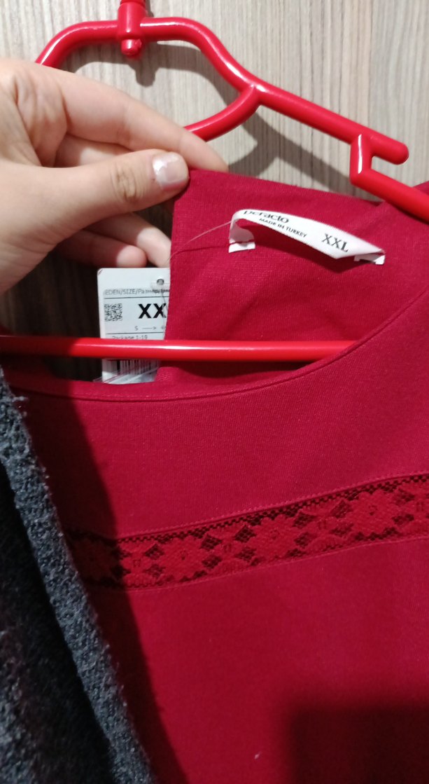 kırmızı Dantel Detaylı Midi elbise - Görsel 4