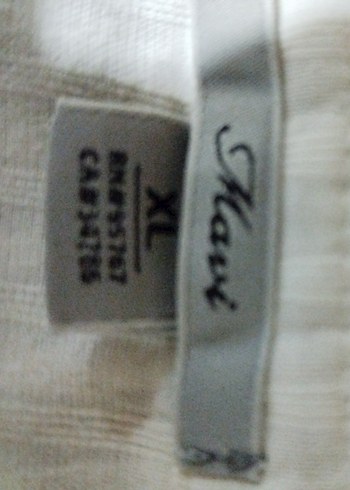 Düğmeli Kısa Kollu Beyaz Keten Gömlek - Görsel 4