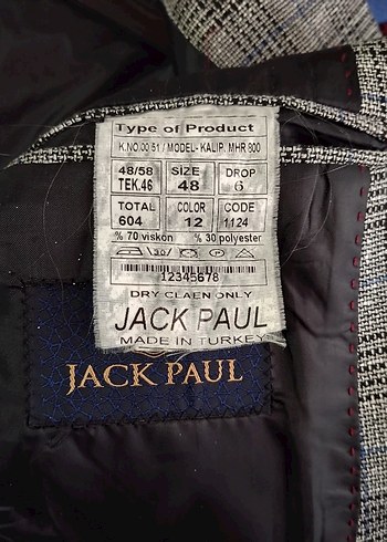 Gri Ekose Düğmeli Erkek Ceket - Görsel 3