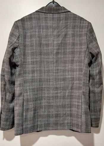 Gri Ekose Düğmeli Erkek Ceket - Görsel 2