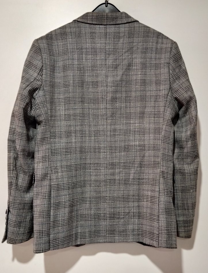 Gri Ekose Düğmeli Erkek Ceket - Görsel 2