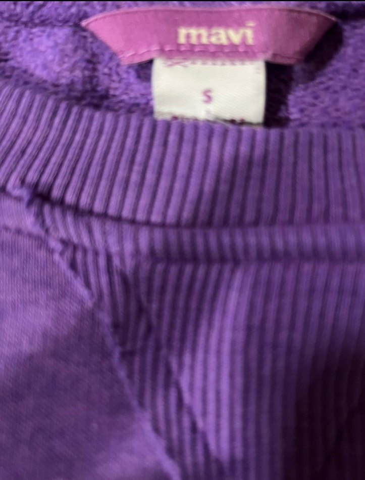 Mor Oversize Baskılı Kadın Sweatshirt - Görsel 3