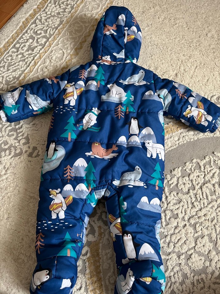 Kürk Detaylı Koyu Mavi Erkek Bebek Tulum - Görsel 4