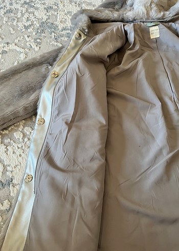 Gri Kadın Midi Boy Suni Kürk Ceket - Görsel 8