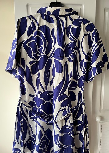 Mavi Baskılı Gömlek elbise - Görsel 2