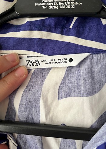 Mavi Baskılı Gömlek elbise - Görsel 3