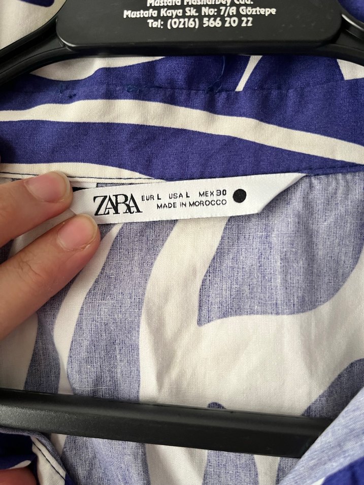 Mavi Baskılı Gömlek elbise - Görsel 3