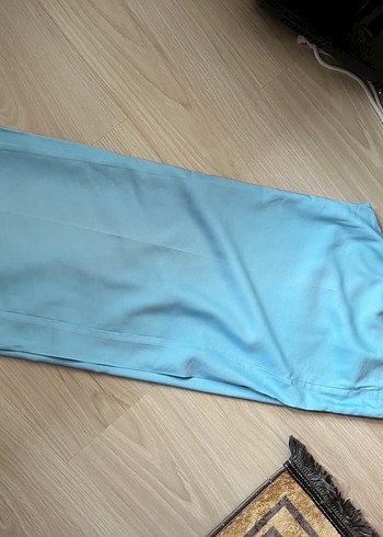 Mavi Midi Kadın Kumaş Pantolon - Görsel 2