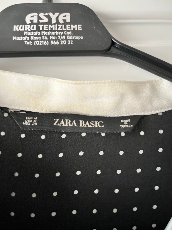 Puantiye Desenli Siyah Midi Elbise - Görsel 2