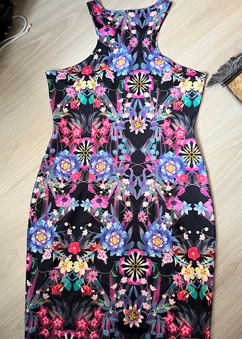 Renkli Desenli Bohem Midi Elbise - Görsel 2