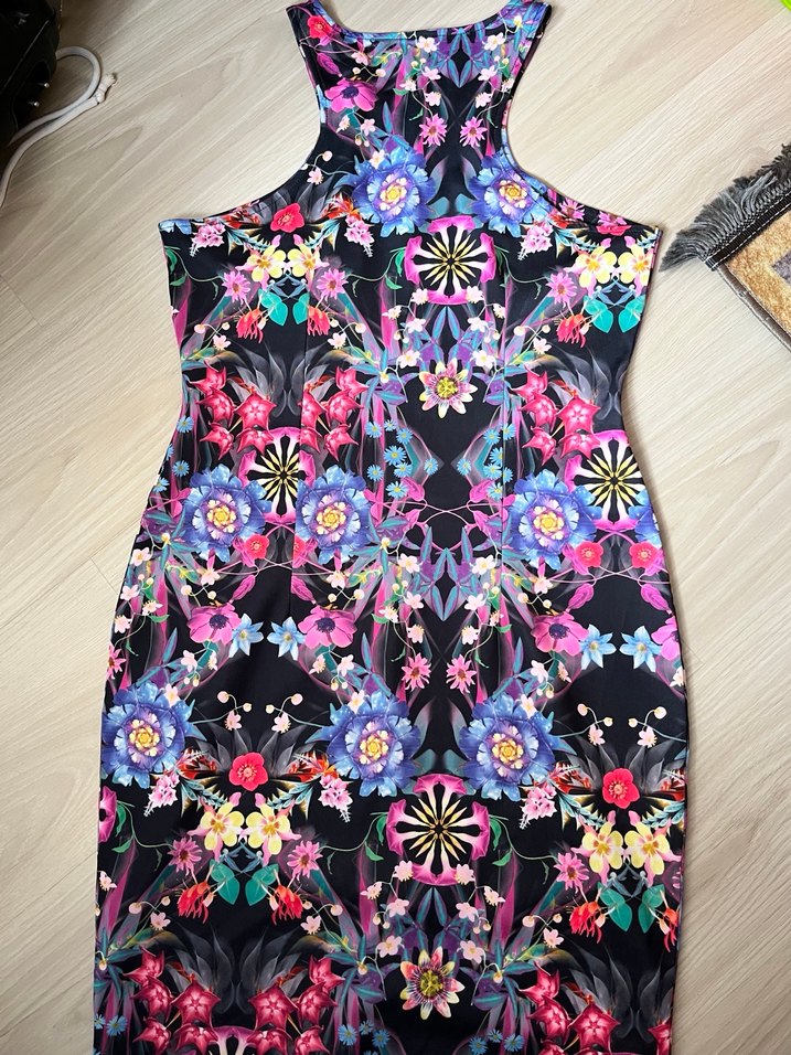 Renkli Desenli Bohem Midi Elbise - Görsel 2