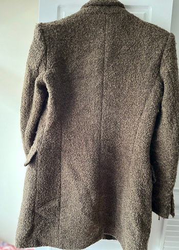 Düğmeli Kahverengi Midi Kadın Kaban - Görsel 2