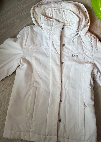 Düğmeli Beyaz Kadın Midi Ceket - Görsel 3