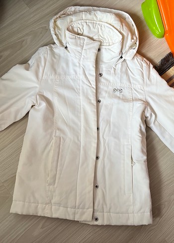 Düğmeli Beyaz Kadın Midi Ceket - Görsel 2