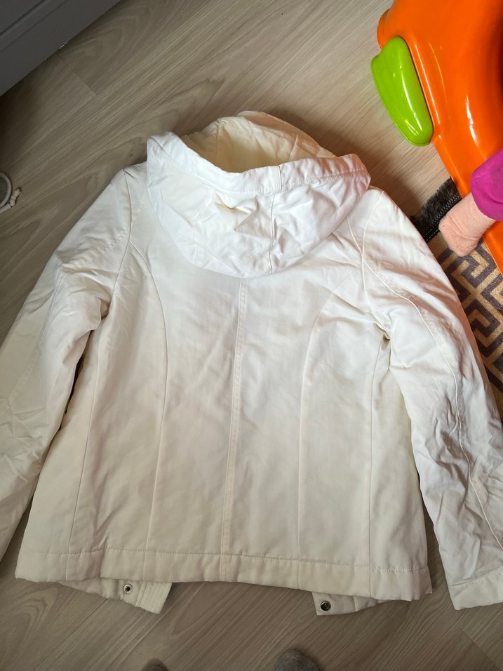 Düğmeli Beyaz Kadın Midi Ceket - Görsel 4