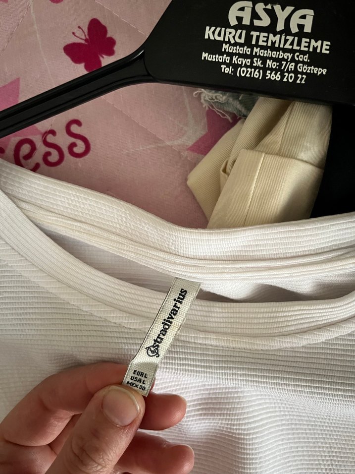 Beyaz Kadın Keten Kısa Kollu Salaş Tişört elbise - Görsel 3