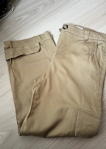 Bej Rahat Kesim Kadın Kumaş Pantolon - Görsel 3