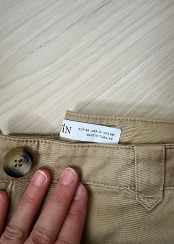 Bej Rahat Kesim Kadın Kumaş Pantolon - Görsel 4